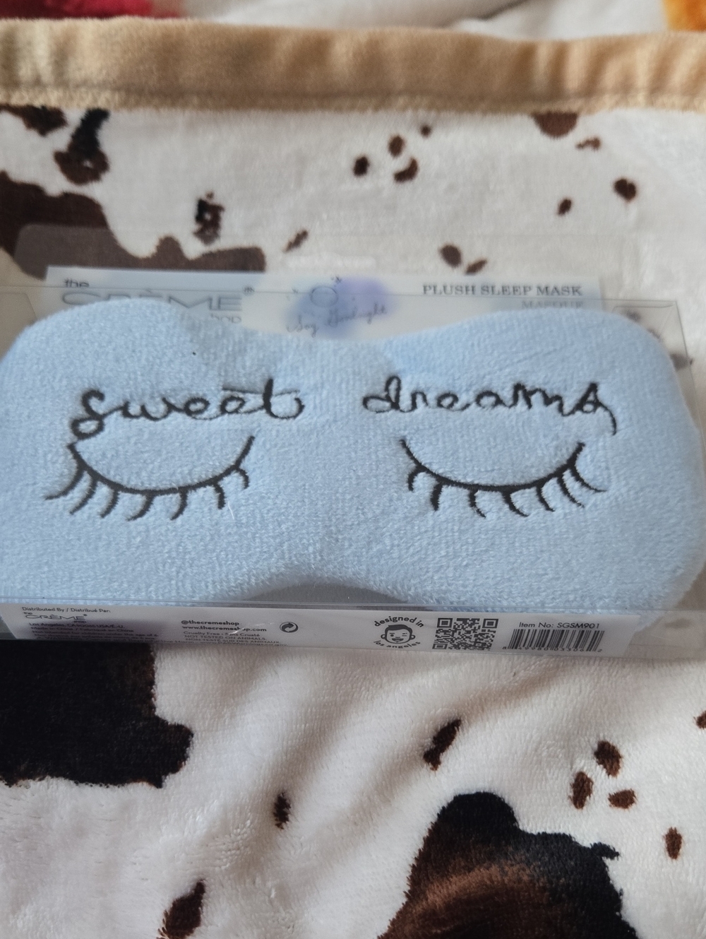 Plush 'Sweet Dreams' Eye Mask - Light Blue Women’s Skincare Mask